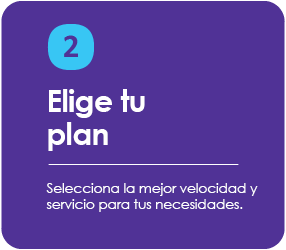 Paso 2: Selecciona la mejor velocidad y servicio para tus necesidades.